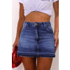 Saia Shorts Jeans Com Barra Desmanchada Atacado Feminina Revanche Nalanda Azul