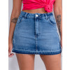Saia Shorts Jeans Atacado Feminina Revanche Ana Carolina Azul