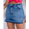 Saia Shorts Jeans Atacado Feminina Revanche Ana Carolina Azul