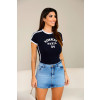 Saia Shorts Jeans Barra Normal Atacado Feminino Revanche Anânia
