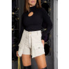 Shorts Cargo Com Aba Atacado Feminina Revanche Ferkane Areia