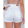 Shorts Color Atacado Clochard Feminino Revanche Ivonna Branco Detalhe Costas