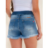 Shorts Jeans Atacado Barra Desfiada Feminino Revanche Conacri Azul Costas