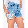 Shorts Jeans Atacado Barra Desfiada Feminino Revanche Love Detalhe