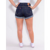 Shorts Jeans Atacado Barra Virada Feminino Revanche Ellise Azul Costas