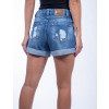 Shorts Jeans Atacado Bordado Feminina Revanche Open Eye Samoa Costas