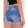 Shorts Jeans Atacado Boyfriend Feminino Revanche Elisabeth Azul Detalhe Costas