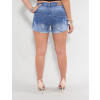 Shorts Jeans Atacado Boyfriend Feminino Revanche Felecia Azul Costas