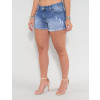 Shorts Jeans Atacado Boyfriend Feminino Revanche Felecia Azul Lado