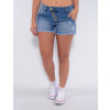 Shorts Jeans Atacado Boyfriend Feminino Revanche Jeanice Azul Frente