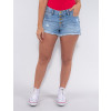 Shorts Jeans Atacado Boyfriend Feminino Revanche Letya Azul Frente