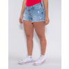 Shorts Jeans Atacado Boyfriend Feminino Revanche Letya Azul Lado