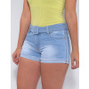 Shorts Jeans Atacado Boyfriend Feminino Revanche Lucile Azul Frente Detalhe