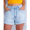 Shorts Jeans Atacado Clochard Feminino Revanche Ametista Azul Detalhe Frente
