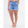 Shorts Jeans Atacado Clochard Feminino Revanche Herzegovina Azul Frente