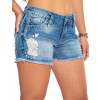 Shorts Jeans Atacado Destroyed Feminino Revanche Proença Detalhe