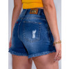 Shorts Jeans Atacado Feminino Revanche Angelina Azul Detalhe Bolso Costas
