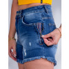 Shorts Jeans Atacado Feminino Revanche Angelina Azul Detalhe Ziper Lateral