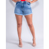 Shorts Jeans Atacado Feminino Revanche Ariana Azul Frente