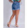 Shorts Jeans Atacado Feminino Revanche Carmen Azul Costas