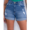 Shorts Jeans Atacado Feminino Revanche Carmen Azul Detalhe Frente