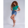 Shorts Jeans Atacado Feminino Revanche Carmen Azul Look