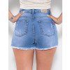 Shorts Jeans Atacado Feminino Revanche Domenique Azul Costas