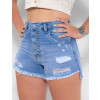 Shorts Jeans Atacado Feminino Revanche Domenique Azul Detalhe