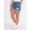 Shorts Jeans Atacado Feminino Revanche Elisamarie Azul Lado