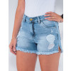 Shorts Jeans Atacado Feminino Revanche Etoile Azul Detalhe Frente