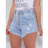 Shorts Jeans Atacado Feminino Revanche Evelia Azul Detalhe Frente