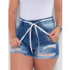 Shorts Jeans Atacado Feminino Revanche Faustine Azul Detalhe