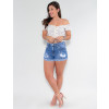 Shorts Jeans Atacado Feminino Revanche Francine Azul Look