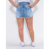 Shorts Jeans Atacado Feminino Revanche Joella Azul Costas