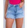 Shorts Jeans Atacado Feminino Revanche Jordana Azul Detalhe Frente