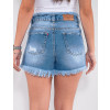 Shorts Jeans Atacado Feminino Revanche Karlotta Azul Detalhe Costas