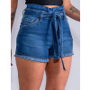 Shorts Jeans Atacado Feminino Revanche Larissa Azul Detalhe Frente