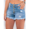 Shorts Jeans Atacado Feminino Revanche Margot Azul Detalhe Frente