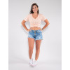 Shorts Jeans Atacado Feminino Revanche Margot Azul Look