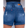 Shorts Jeans Atacado Feminino Revanche Mirna Azul Detalhe Costas