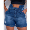 Shorts Jeans Atacado Feminino Revanche Mirna Azul Detalhe Frente