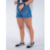 Shorts Jeans Atacado Feminino Revanche Mystral Azul Lado
