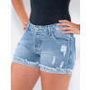 Shorts Jeans Atacado Feminino Revanche Orlina Azul Detalhe Frente