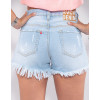 Shorts Jeans Atacado Feminino Revanche Raquella Azul Detalhe Costas