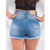 Shorts Jeans Atacado Feminino Revanche Rusti Azul Detalhe Costas