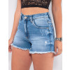 Shorts Jeans Atacado Feminino Revanche Rusti Azul Detalhe Frente