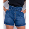 Shorts Jeans Atacado Feminino Revanche Tania Azul Detalhe Frente