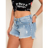 Shorts Jeans Atacado Feminino Revanche Tempeste azul lateral