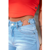 Shorts Jeans Atacado Feminino Revanche Thaissa Azul Detalhe Cós
