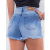 Shorts Jeans Atacado Feminino Revanche Tobago Azul Detalhe Costas